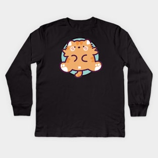 Orange Tabby Cat Kids Long Sleeve T-Shirt